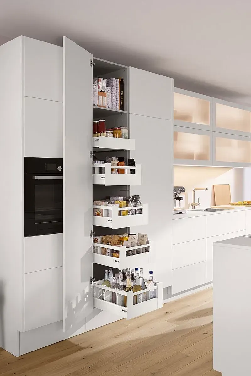 A Kitchen sunshine coast with drawns that pull out next to an over — CK Cabinetry in Sunshine coast, QLD