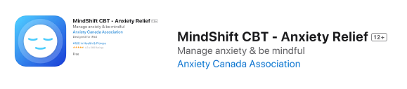A blue app icon for mindshift cbt anxiety relief