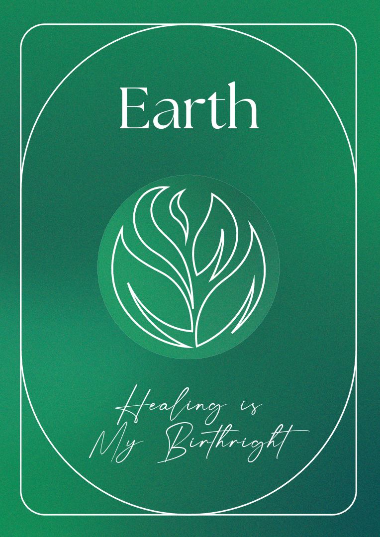 Earth element affirmation design representing grounding and emotional stability—part of the 