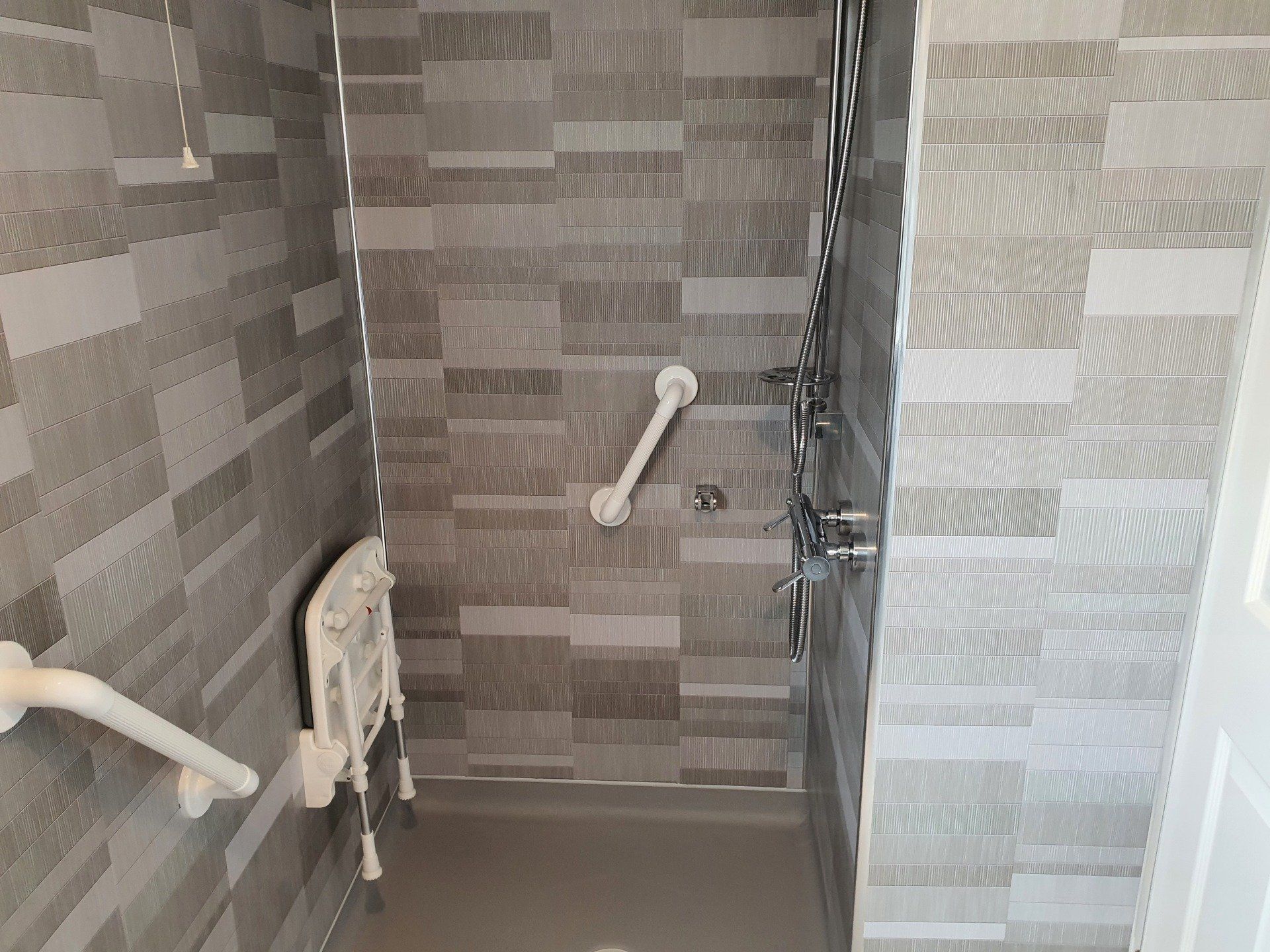 walk in shower with seat for safety