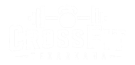 A logo for a crossfit gym with a viking wearing a helmet
