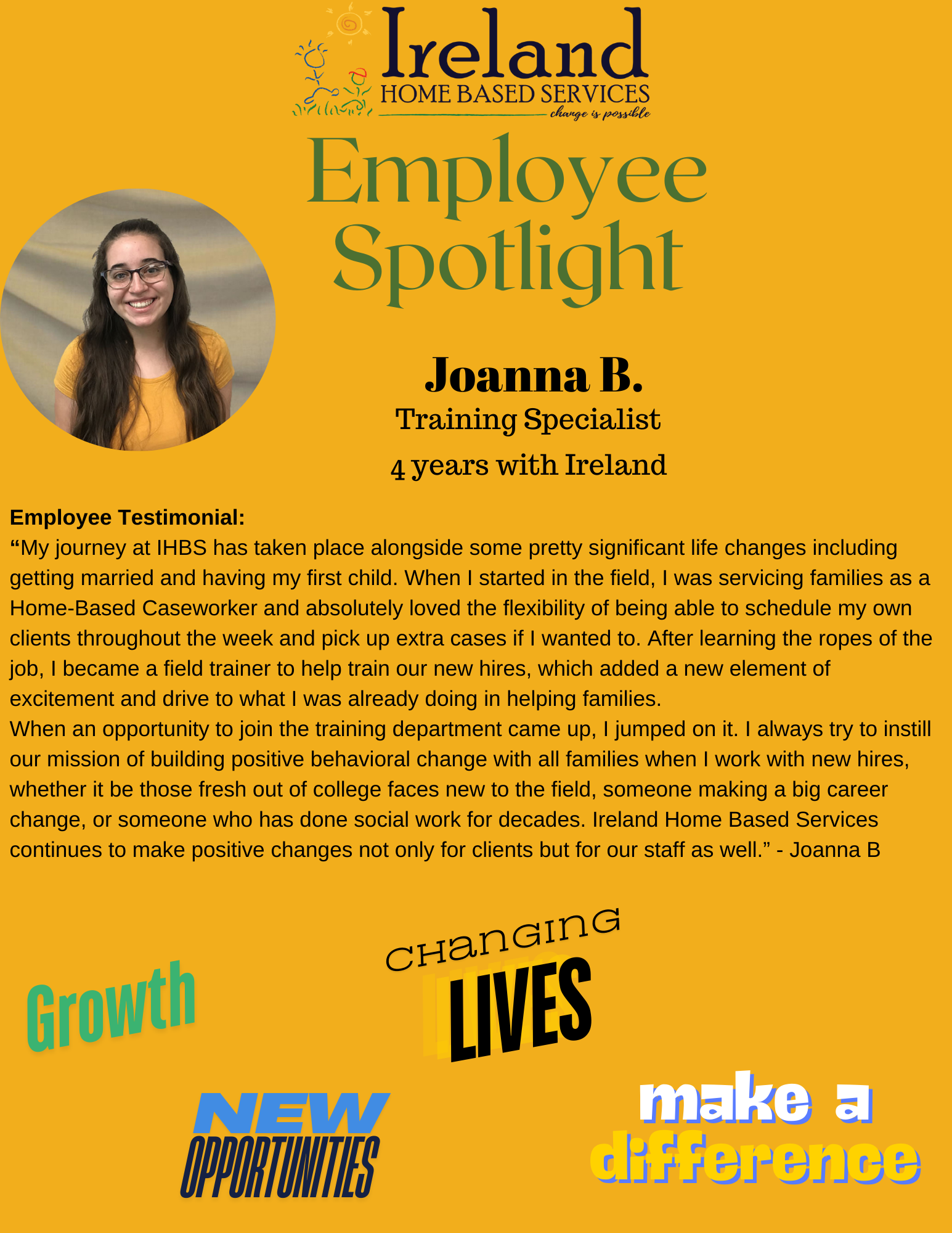 Ireland home based services employee spotlight joanna b.