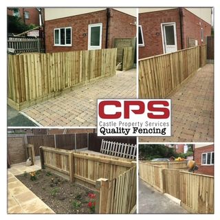 new fence during erection and finished