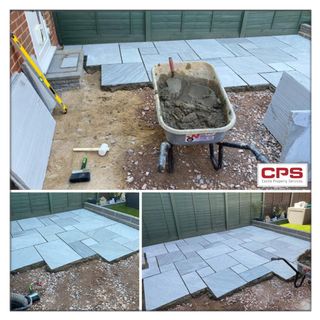 patio during laying