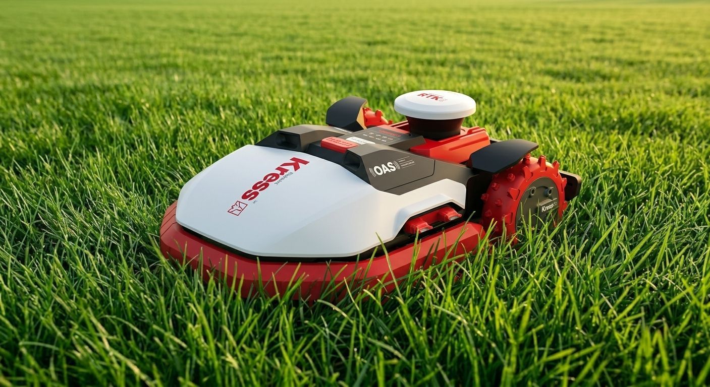 Sinds vandaag heeft ons onderhoudsteam een fantastische versterking gekregen: onze nieuwe robotmaaier Kress is officieel in dienst!