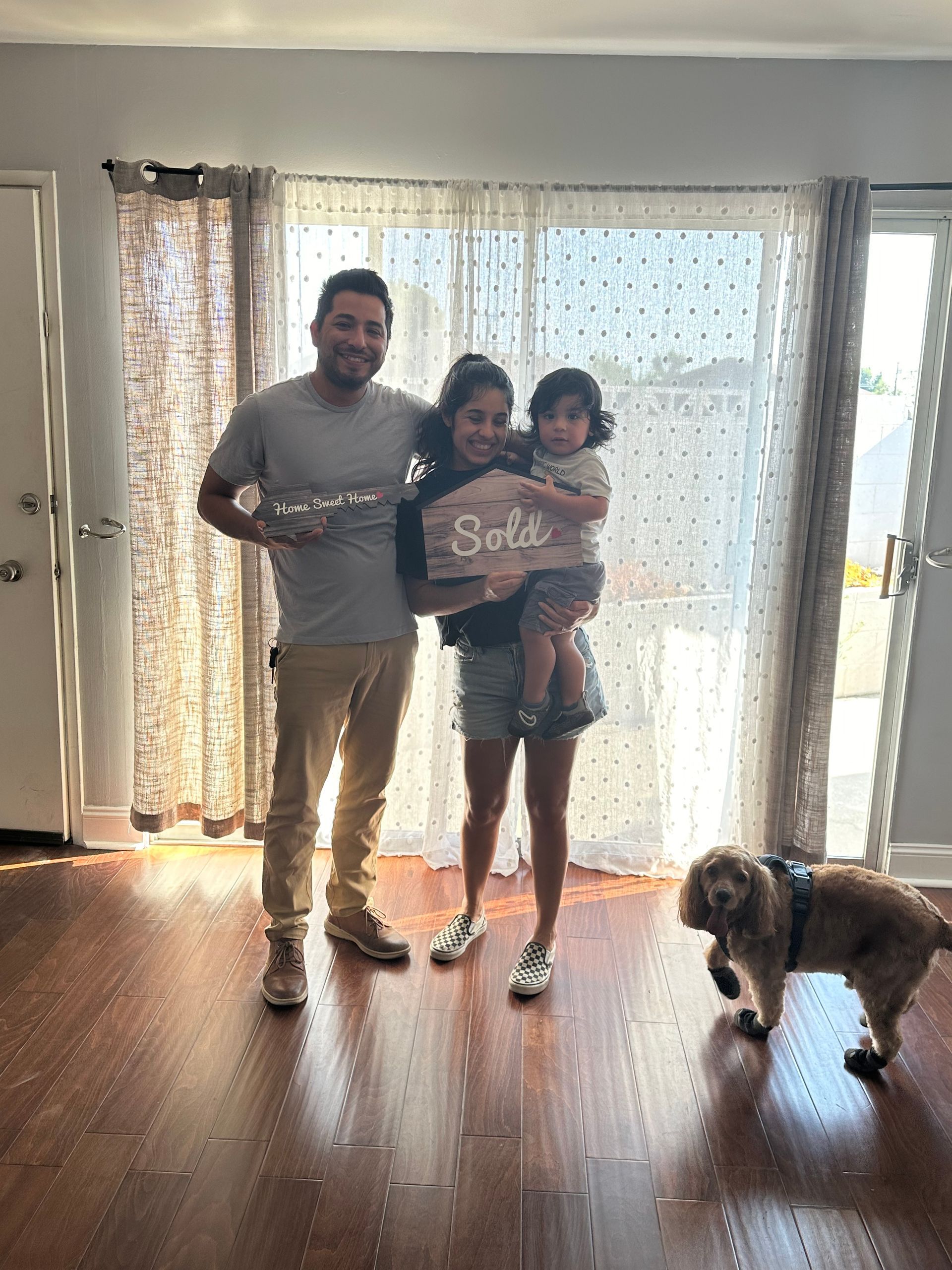 Family holding a