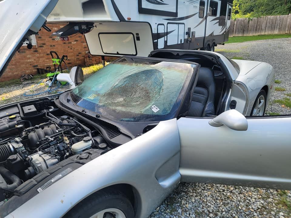 Before windshield replacement in Roanoke, VA
