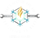 Logo with flame, snowflake, wrench elements, and text "SINCE 2021".