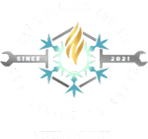 Logo with flame, snowflake, wrench elements, and text "SINCE 2021".