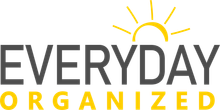 The logo for everyday organized shows a sun and the words `` everyday organized ''.