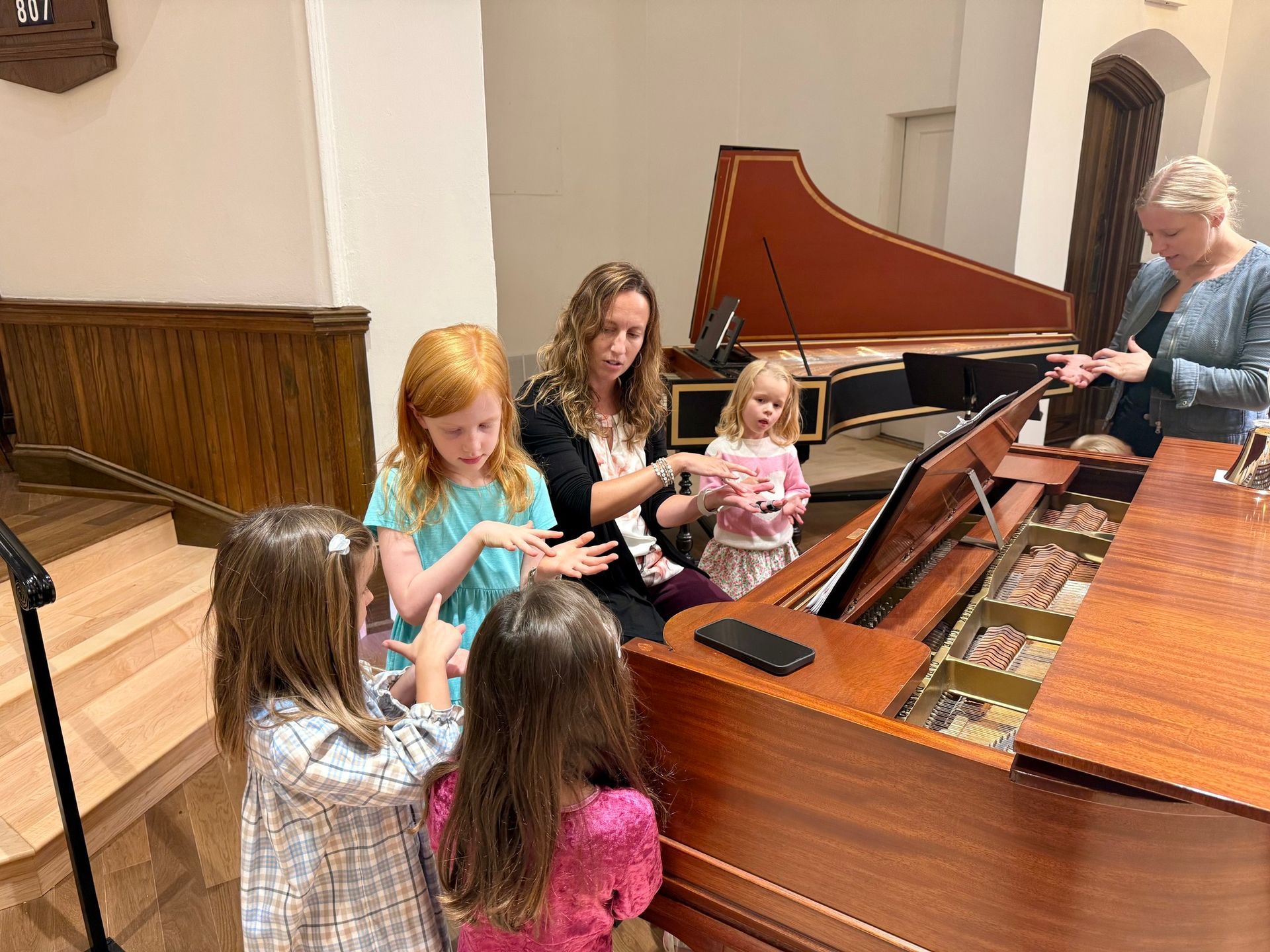 Music exploration. Piano with music associate, Karen Stutzman.