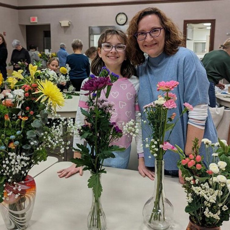 Flower arranging.