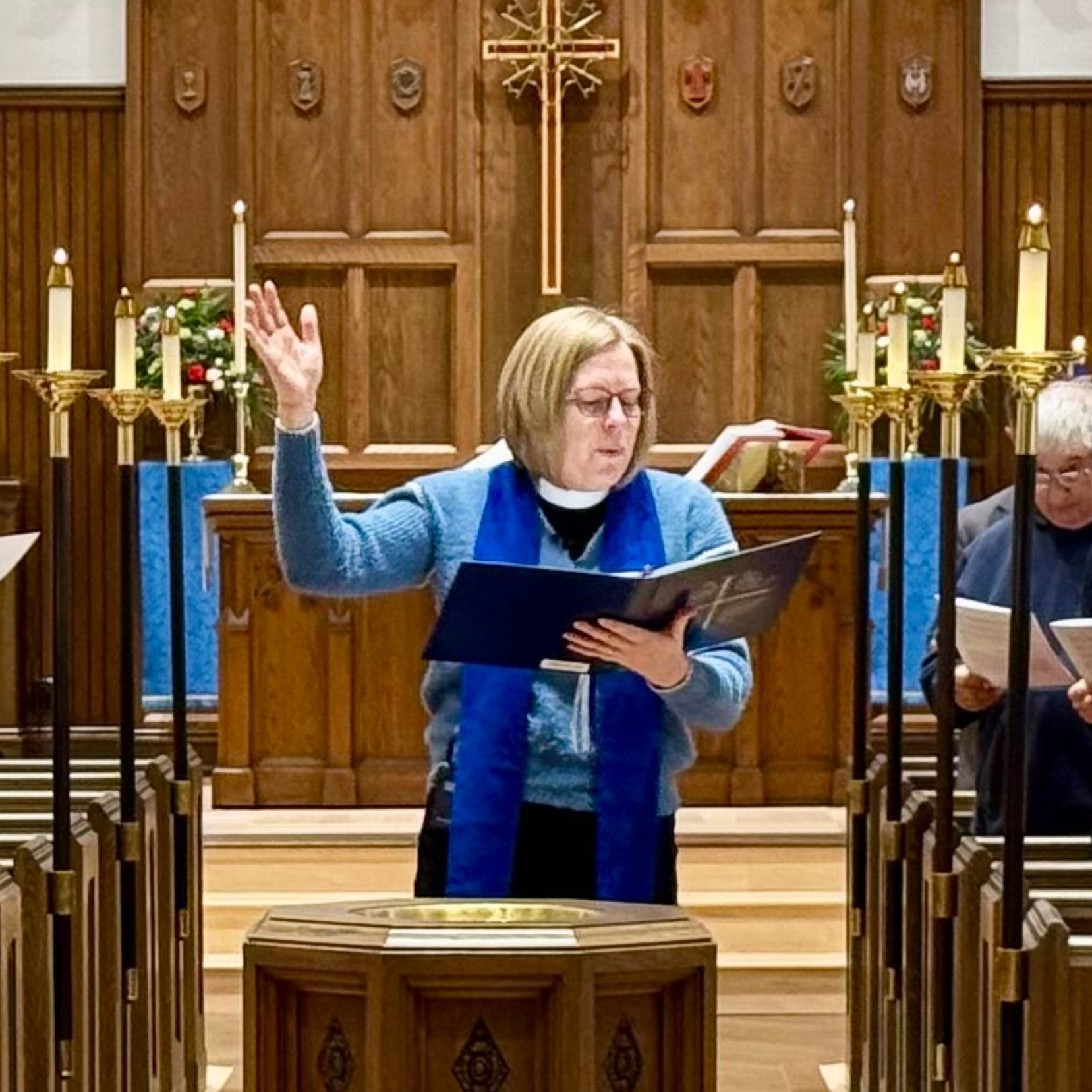 Confession at the font with Pastor Kat.