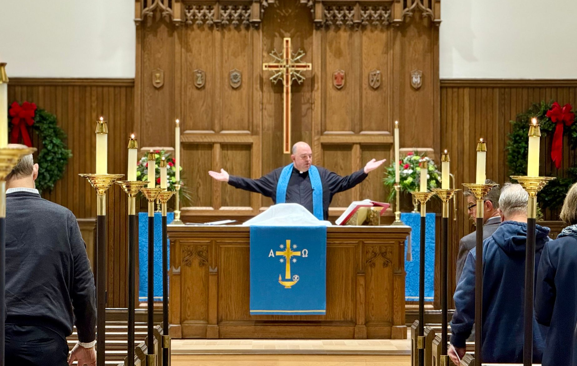 Pastor Paul presides for communion.