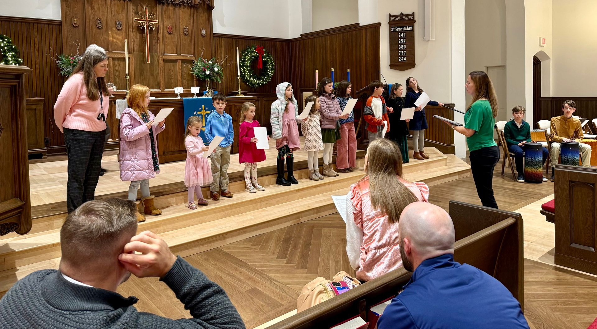 Children sharing song at worship.