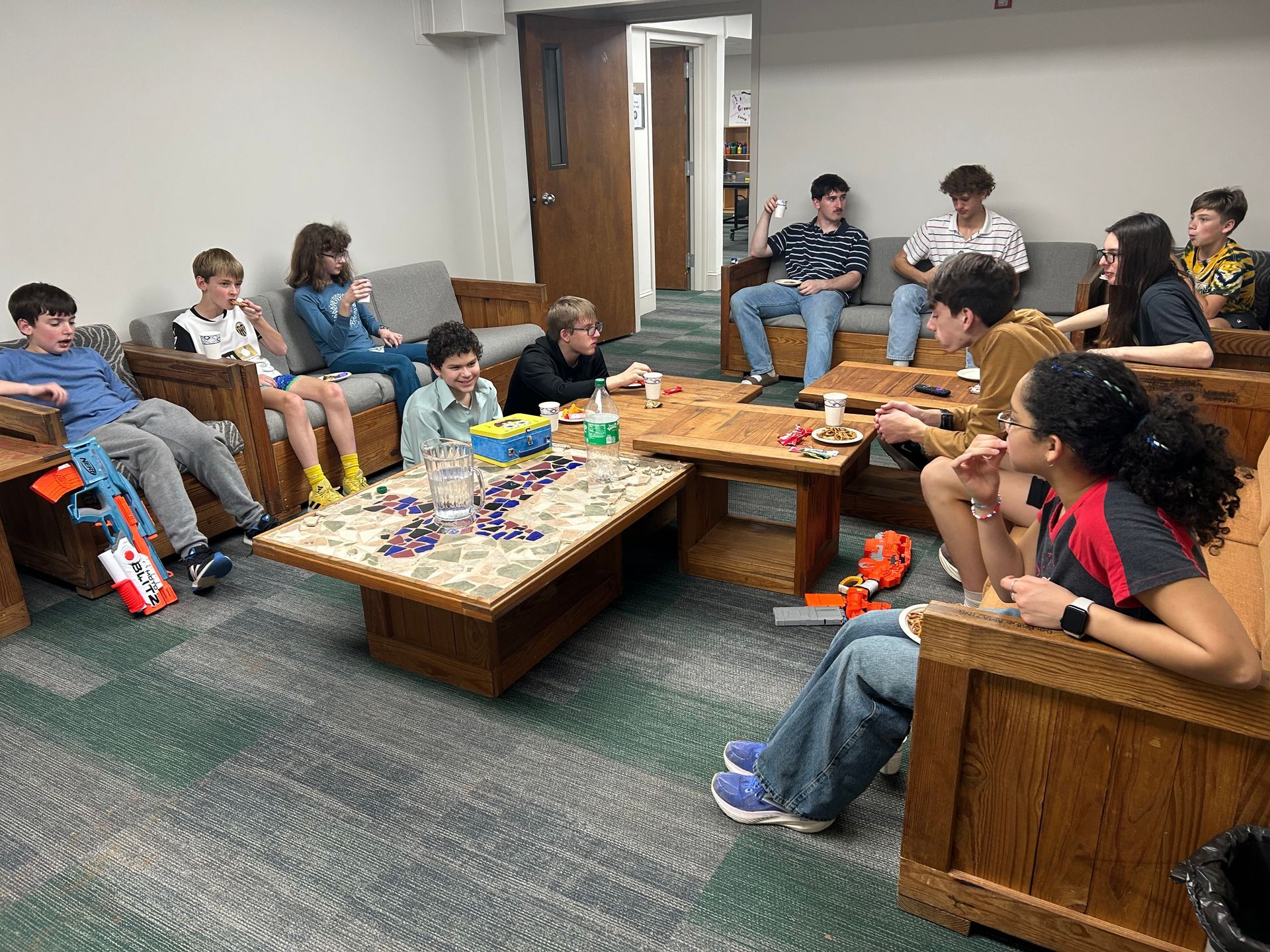 Youth gathered for discussion.