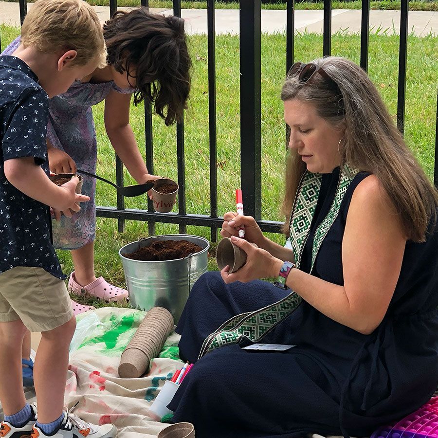 Children's church corner with Pastor Katie.