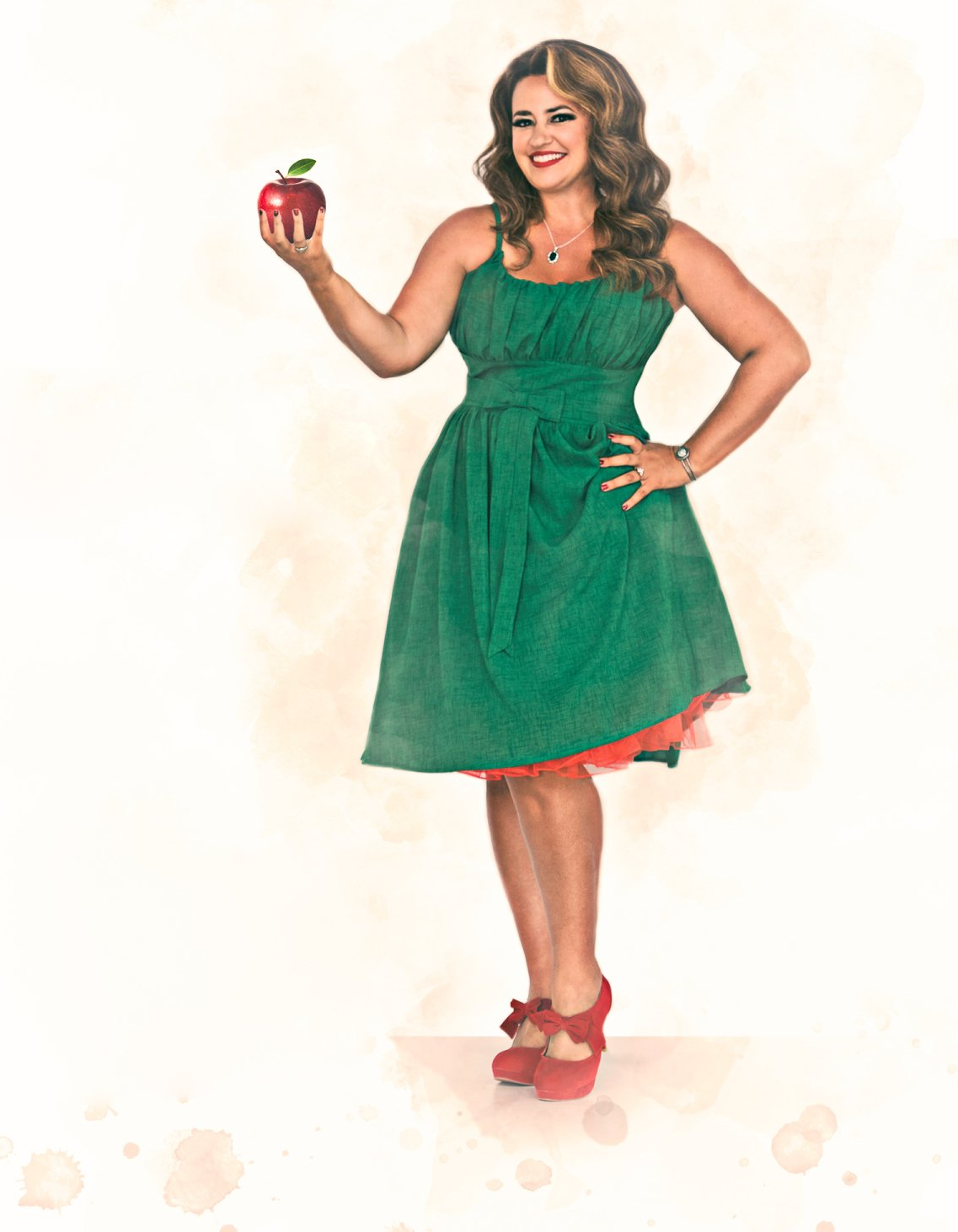 Pinup girl in green dress