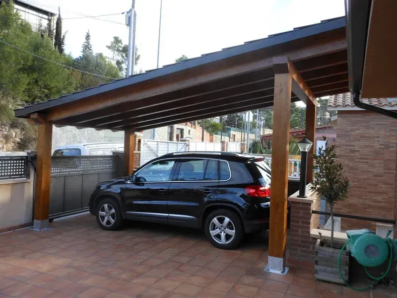 tettoia legno posto auto