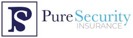 Logo for Pure Security Insurance, featuring a navy-blue "PS" monogram in a white-bordered square, with text to the right.