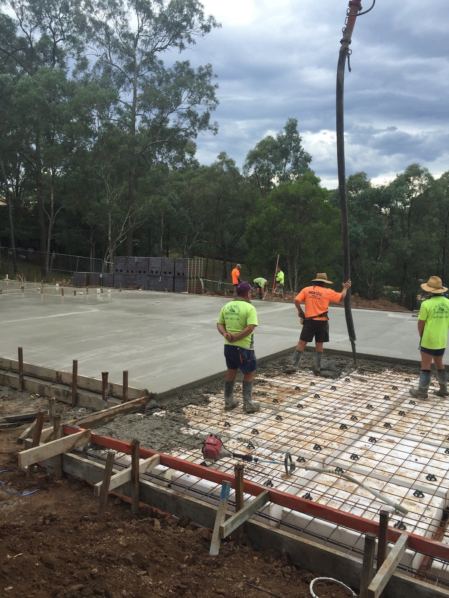 Construction Worker Troweling Wet Concrete - Windsor, NSW - D & M Concrete Services