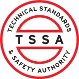 TSSA logo with red circle, black text, and “Technical Standards & Safety Authority” around center initials