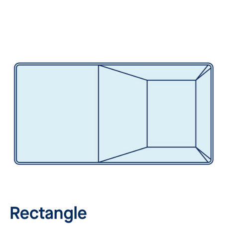 Blue outlined rectangle diagram with a smaller inset section and labeled “Rectangle”