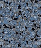Blue-gray mosaic pattern with irregular stone-like pieces and dark grout lines