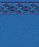 Blue textured background with a braided decorative border along the top edge