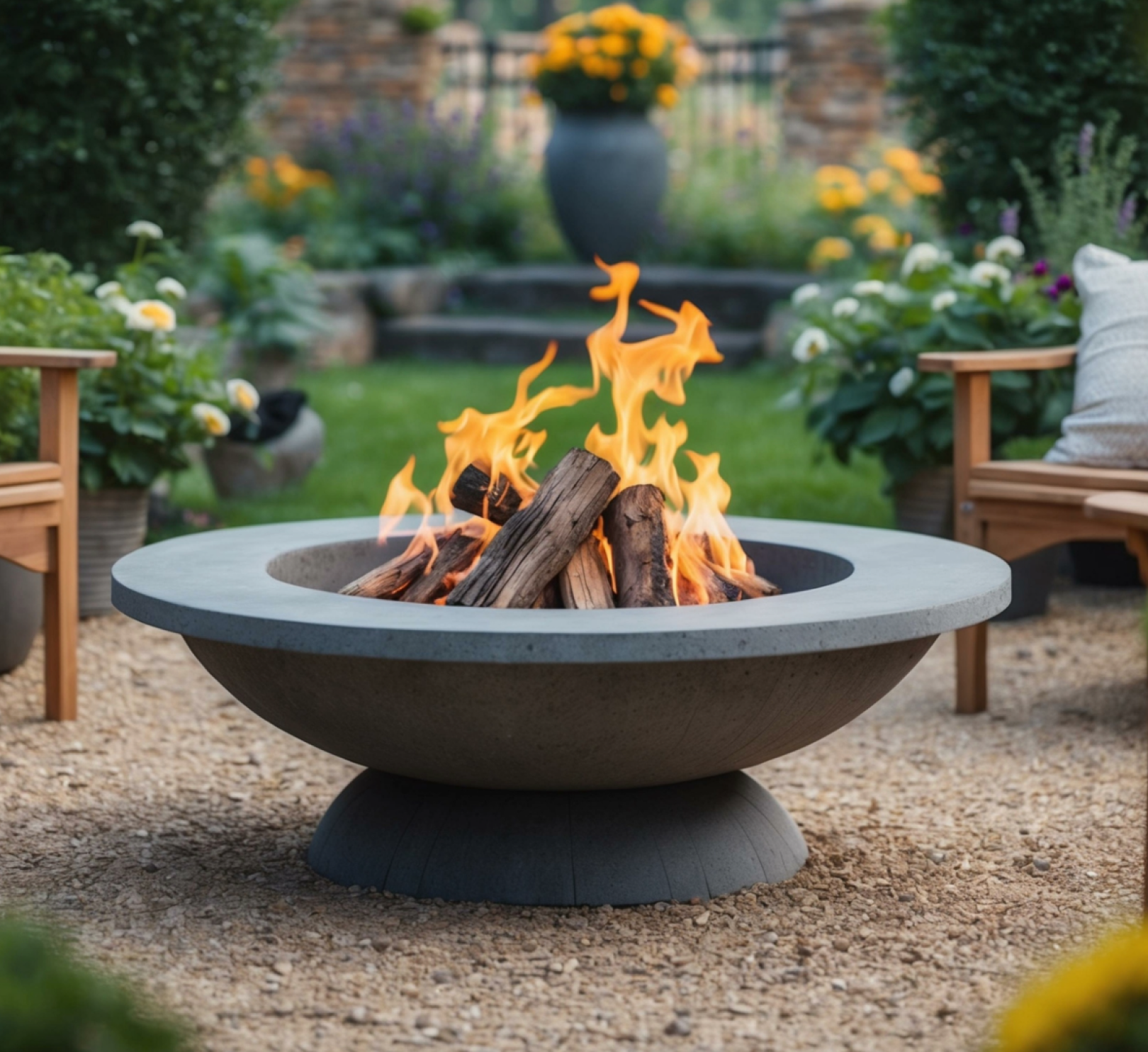 A fire pit with a lot of logs in it