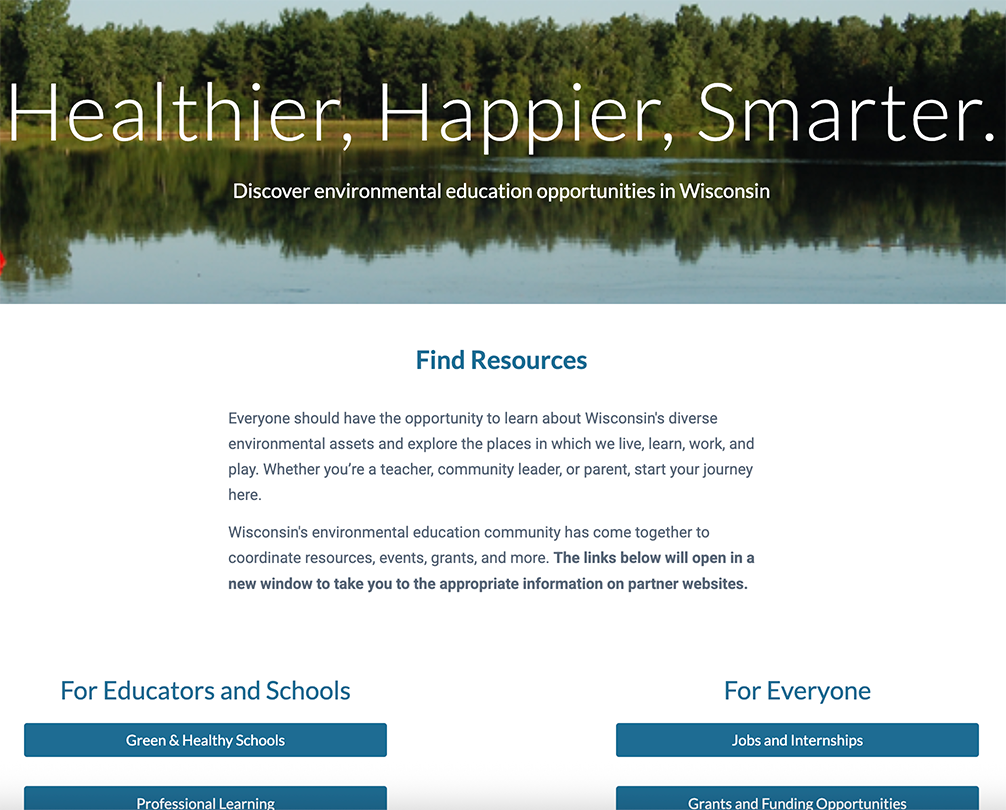 Screenshot of eeinwisconsin website.