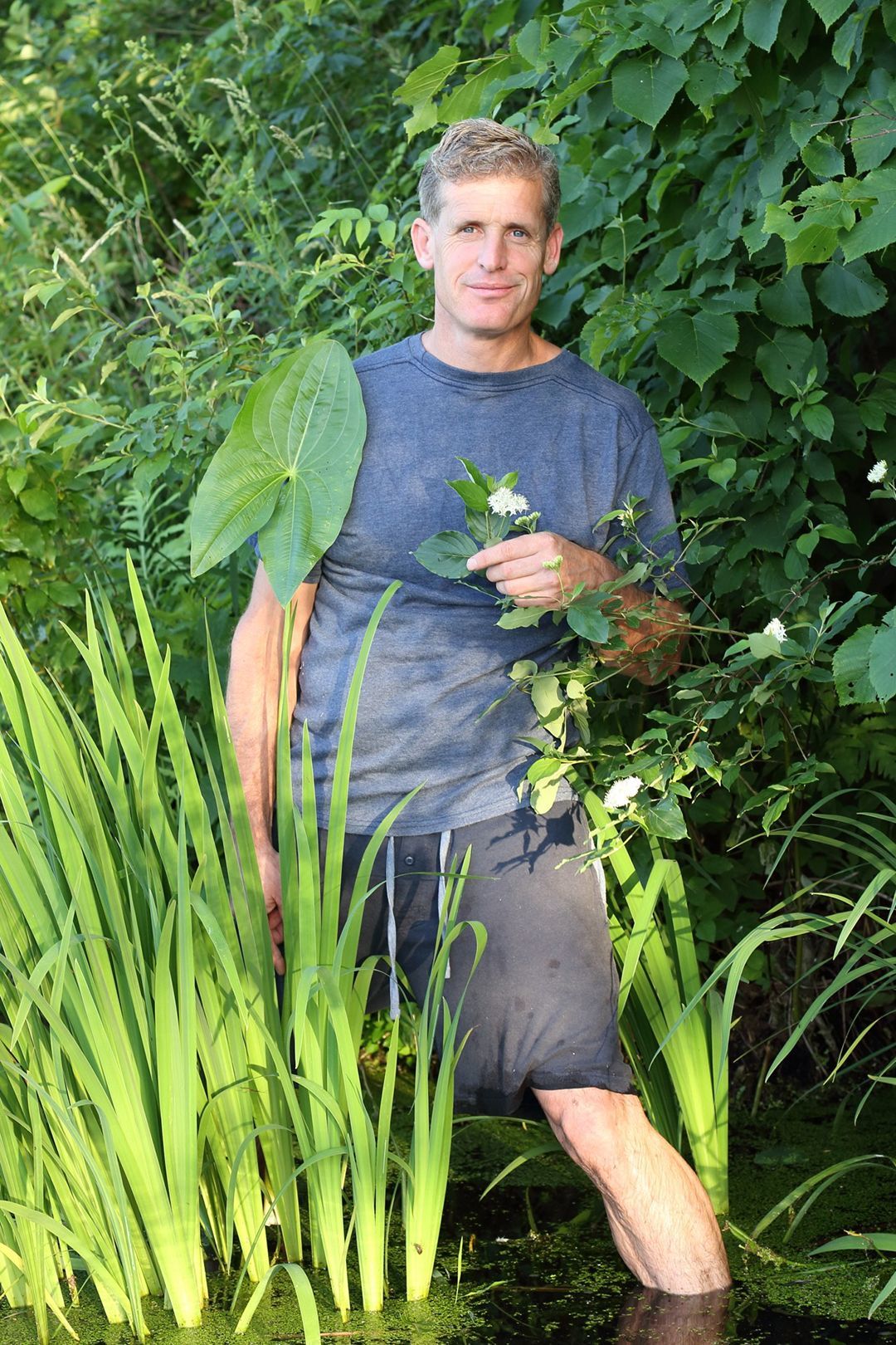 Man standing in a wetland
