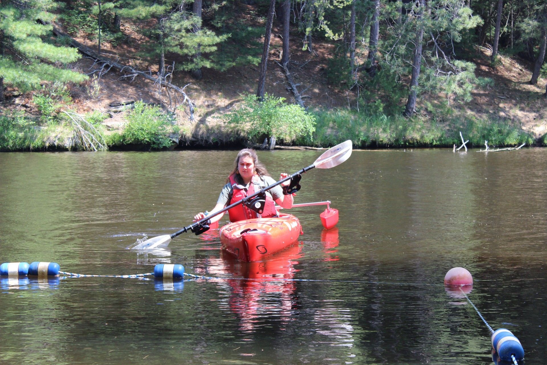 Kayaking with adaptive equipment