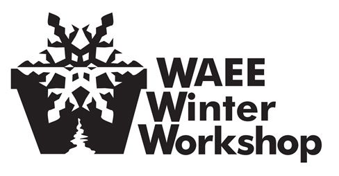 WAEE Winter Workshop Logo - W with a snowflake on it