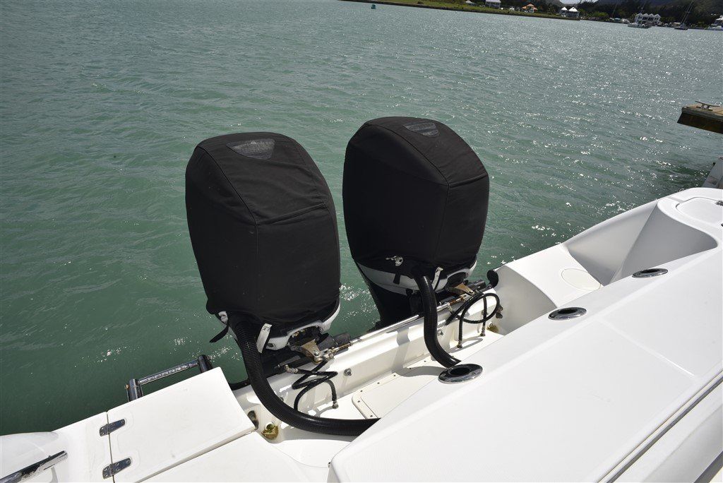 Boston Whaler with 2 x mercury outboard engines