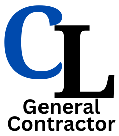 CL General Contractor logo in blue and black text