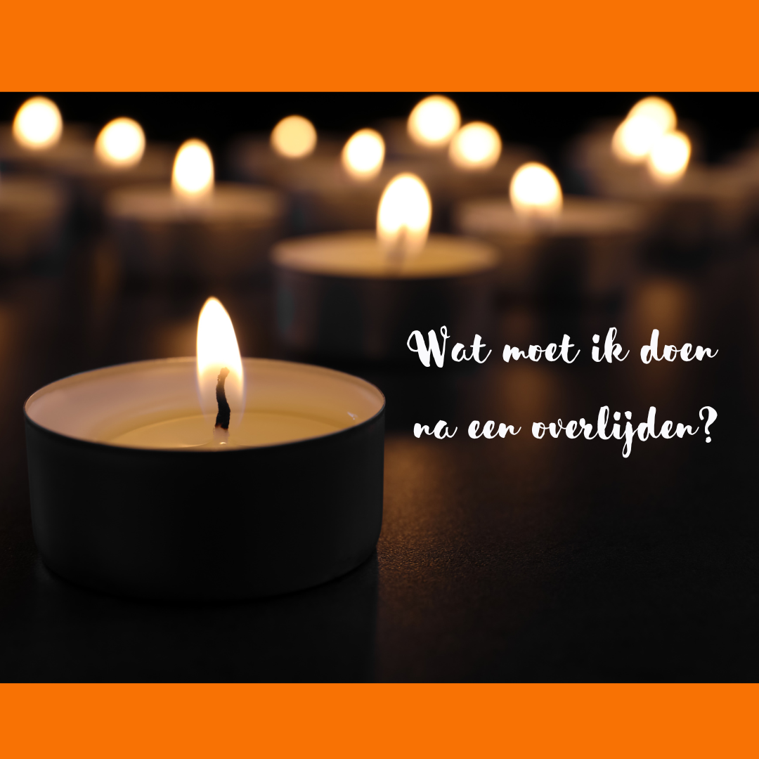 Lit candles in the dark with text