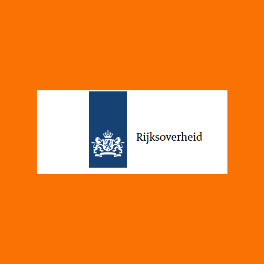 Logo van de Nederlandse overheid, met wapen en tekst