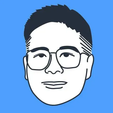 A drawing of a woman 's face on a blue background.