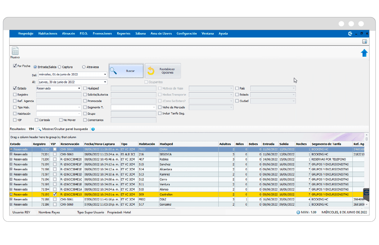 sistema de gestion hotelera pms
