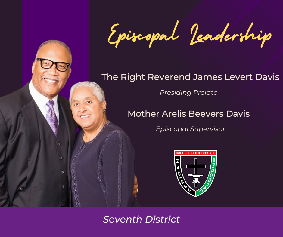 Right Reverend James Levert Davis and Mother Arelis Beevers Davis, with text 