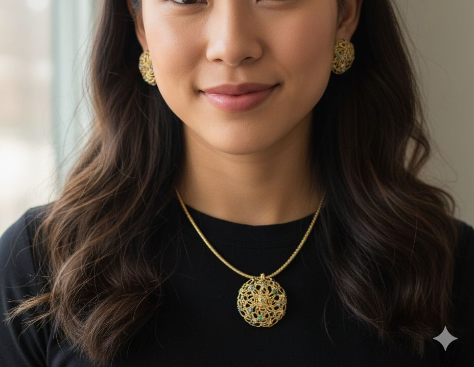 MODELLA CON GIOIELLI  ORO 18 KT