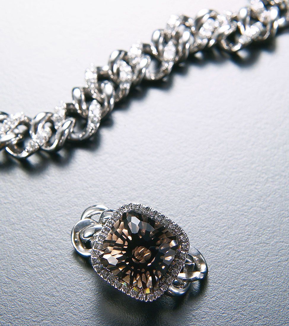 BRACCIALE GROUMETTE CON DIAMANTI 18K ORO BIANCO