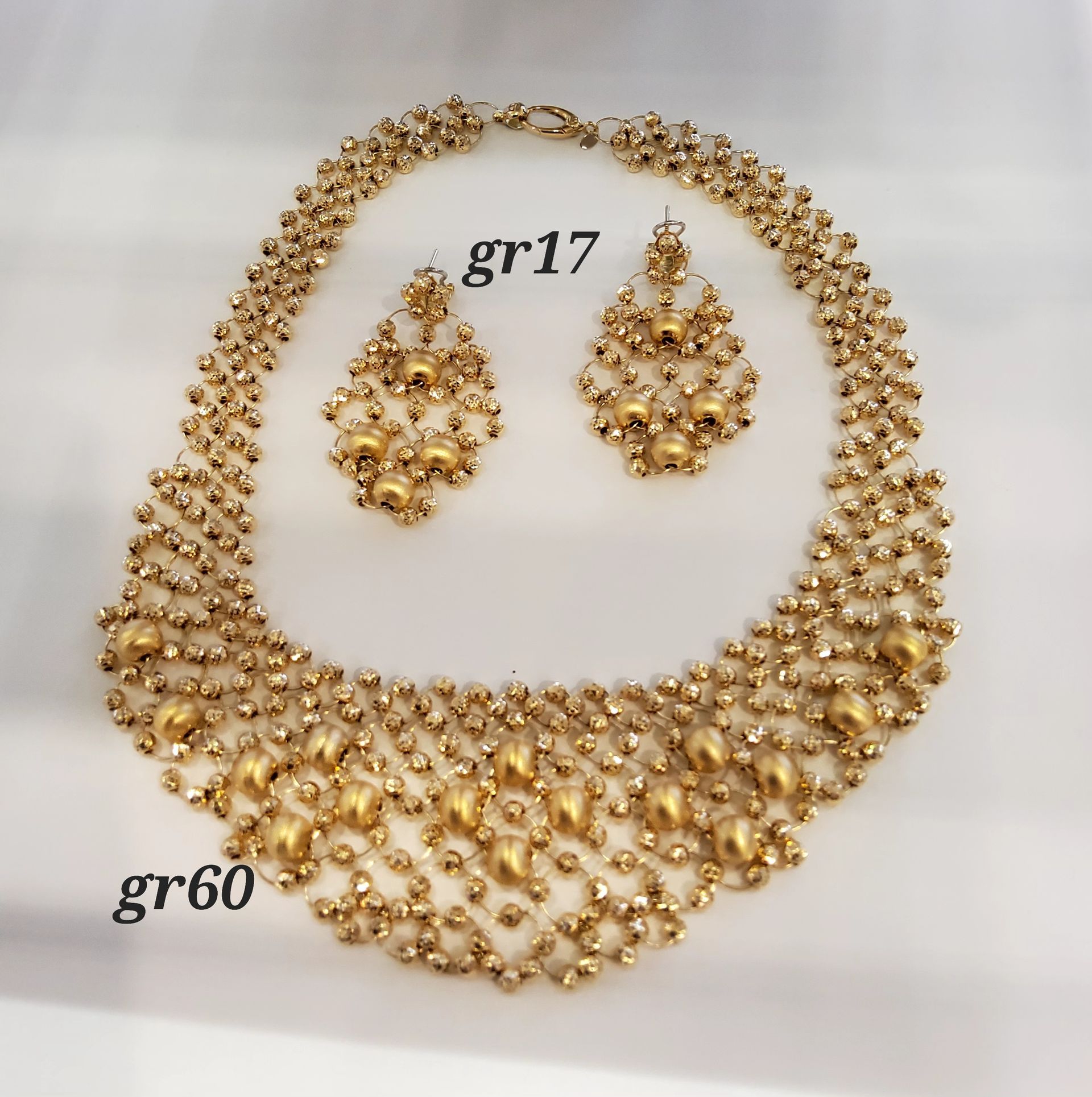 PARURE ORO 18KT COLLANA E ORECCHINI 