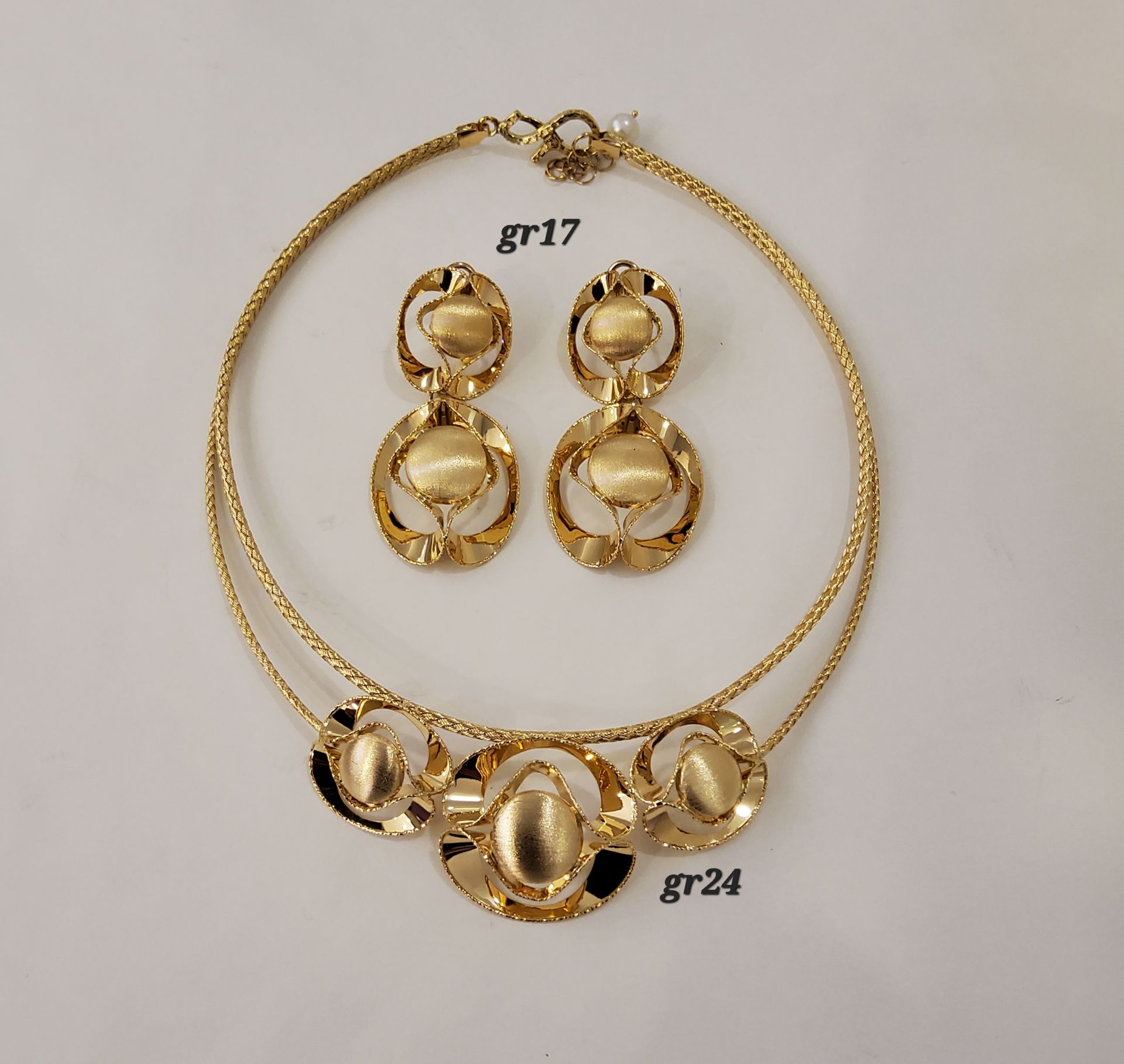 PARURE ORO 18KT COLLANA E ORECCHINI 