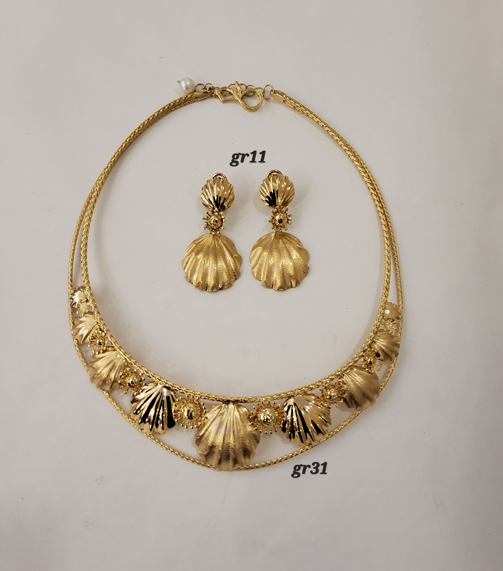 PARURE ORO 18KT COLLANA E ORECCHINI 