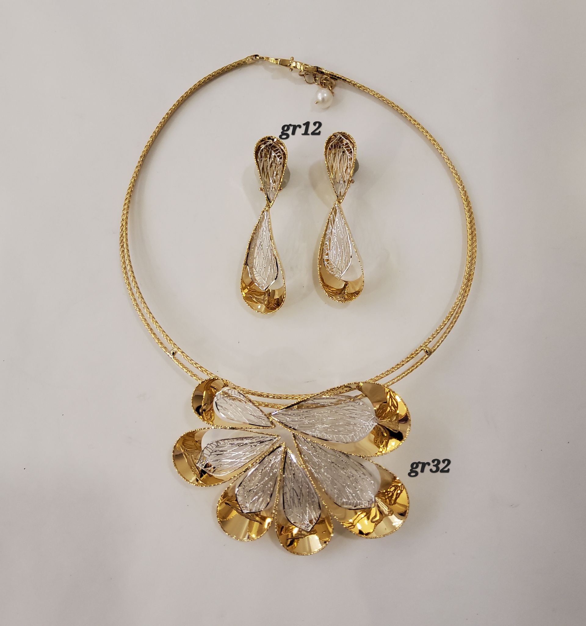 PARURE ORO 18KT COLLANA E ORECCHINI 