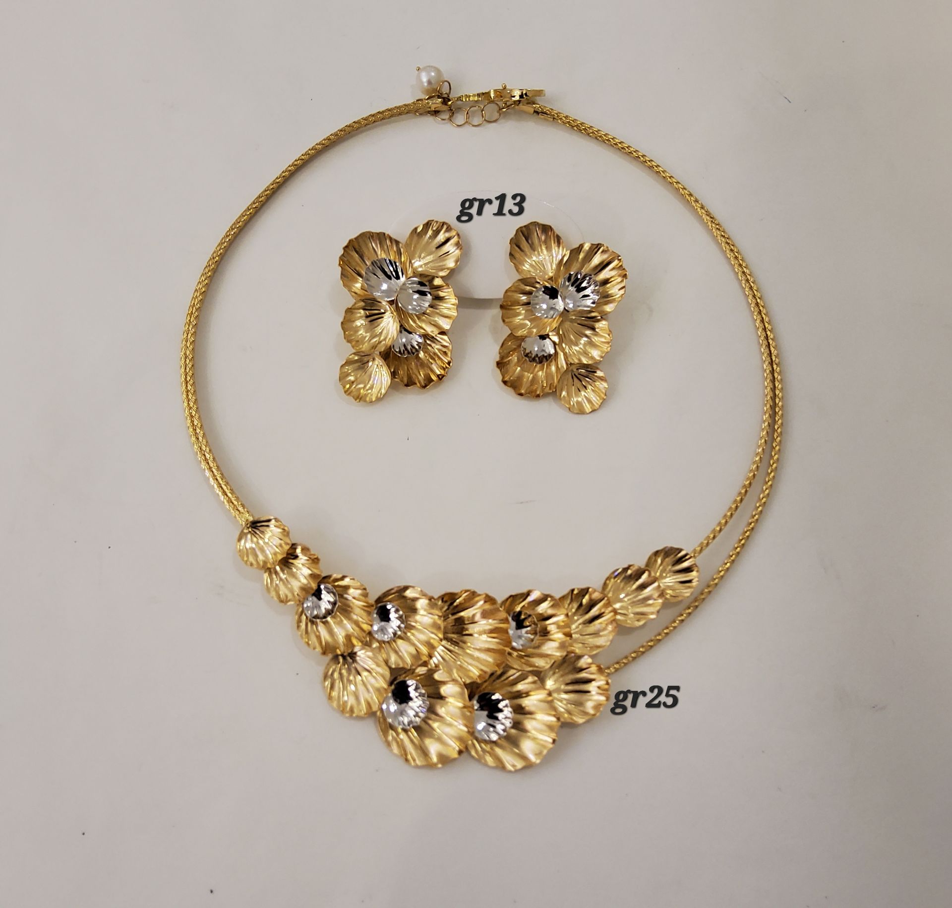 PARURE ORO 18KT COLLANA E ORECCHINI 