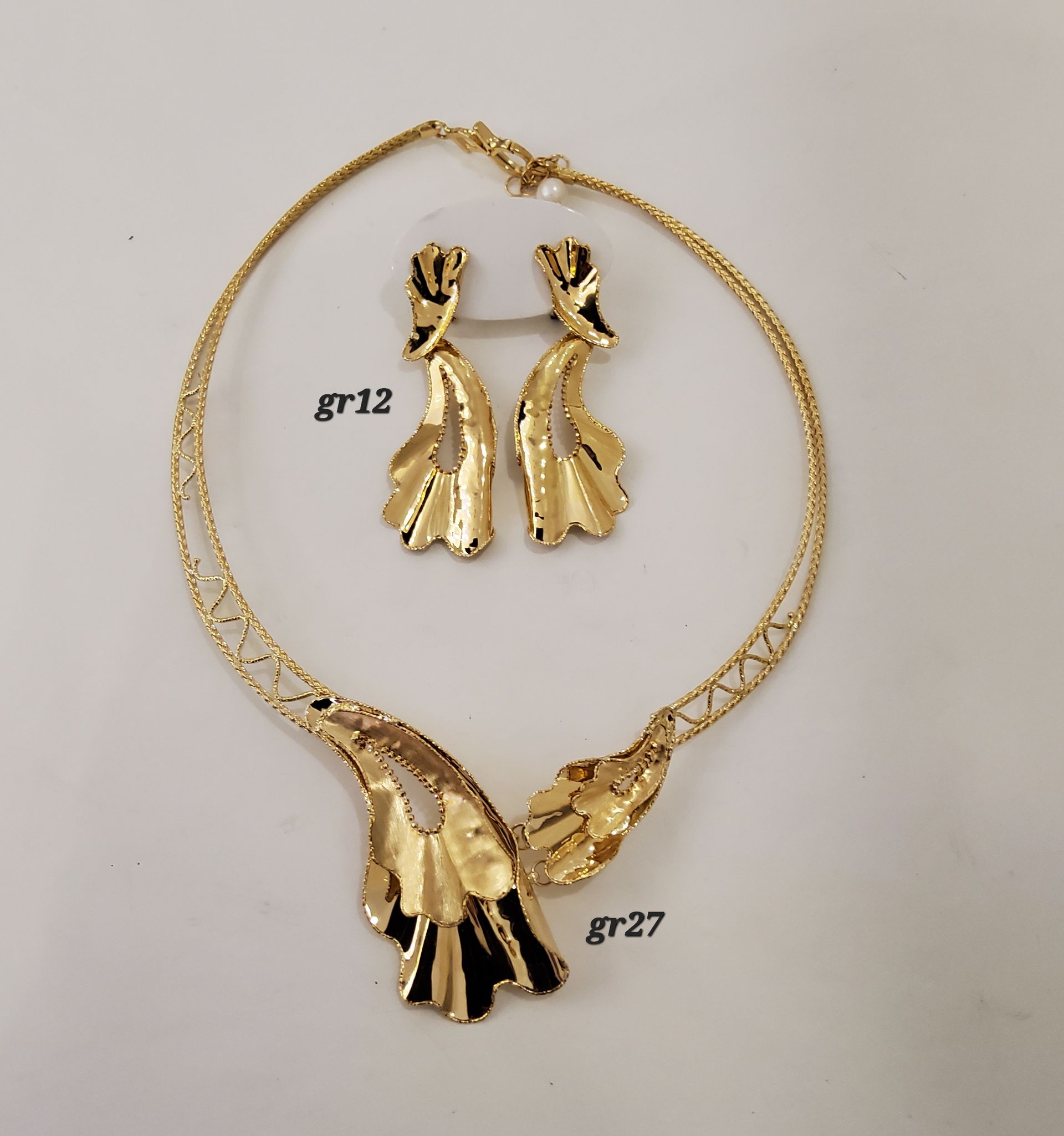 PARURE ORO 18KT COLLANA E ORECCHINI 