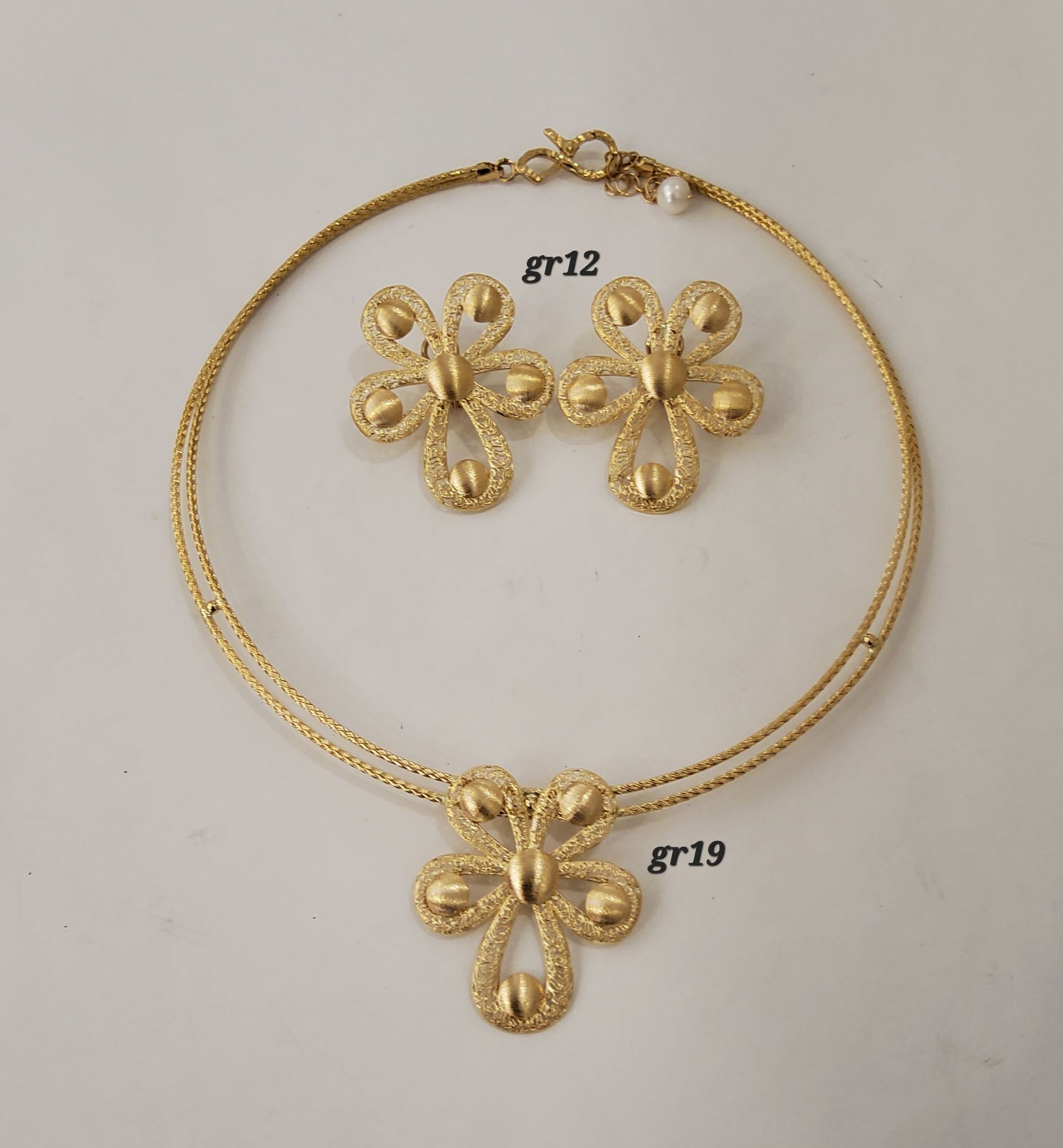 PARURE ORO 18KT COLLANA E ORECCHINI 